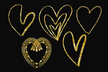 gold glitter heart clipart
