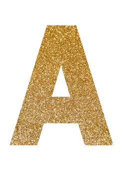 Preview of Gold Glitter Print | A-Z 0-9 Decor | Printable Bulletin Board | Letters Number