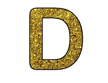 Gold Glitter Print | A-Z 0-9 Decor | Printable Bulletin Board | Letters  Number