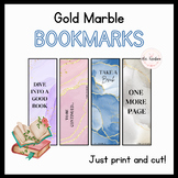 Gold Marble Bookmarks | Literature