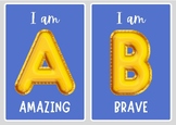 Gold Positive Affirmation Alphabet Flashcards