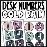 Gold Rain Desk/Table Numbers | Classroom Seating Organizat