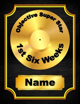 Preview of Gold Record Classroom Award Template