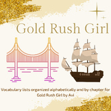Gold Rush Girl Vocabulary List