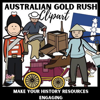 Preview of Gold Rush Mining Clipart Australian History Commerical Use Images