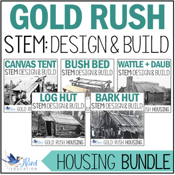 Preview of Gold Rush STEM Activity BUNDLE Colonial Life Housing