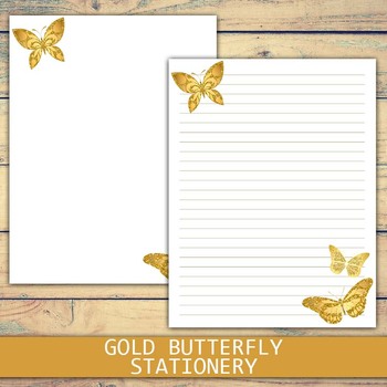 Pen Pal Monarch Butterfly Kit Writing Paper Set pretty Writing Paper Sheets  for Fountain Pen or Typewriter Machine Notepaper/ Briefpapier 