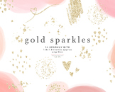 Gold Sparkles Clipart Overlay Glitter Confetti Brush Strok