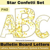 Gold Star Confetti Bulletin Board Set Commercial Clipart L