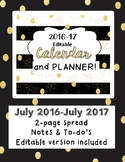 Gold and Black Editable Calendar and Teacher Planner