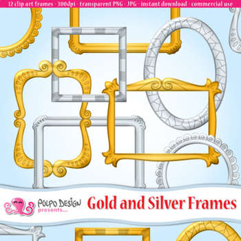 Preview of Gold and Silver Frames Clip Art