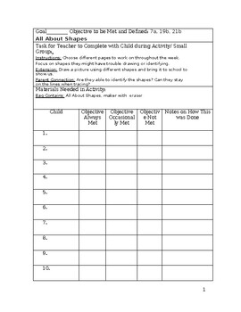 Preview of Gold objective tracking sheet: all objectives