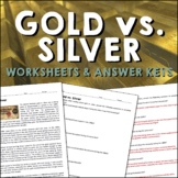 Gold vs Silver Gilded Age Reading Worksheets and Answer Keys