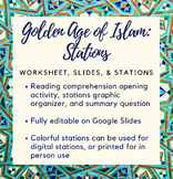 Golden Age of Islam Achievements Stations: Worksheet, Slid
