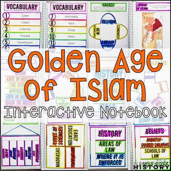 Preview of Golden Age of Islam Interactive Notebook Graphic Organizers Middle Ages