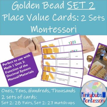 Preview of Golden Beads Decimal System Place Value Montessori Math Set 2 Printable