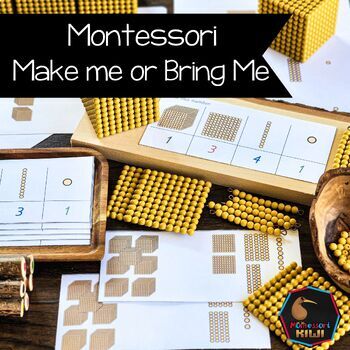 Preview of Montessori math: Golden Beads 'Make me' for Bank Game