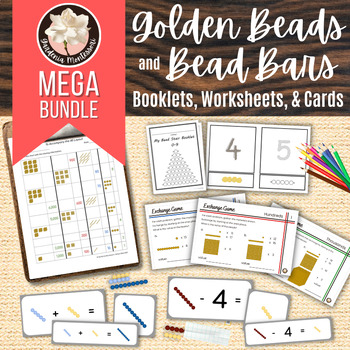 Preview of Montessori Golden Beads Colored Bead Bars MEGA BUNDLE Montessori Math Bead Stair