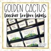 Golden Cactus Classroom Decor Teacher Toolbox Labels {Editable}