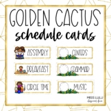 Golden Cactus Classroom Schedule Cards