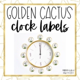 Golden Cactus Clock Labels