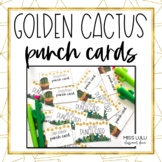 Golden Cactus Editable Punch Pass Cards