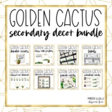 Golden Cactus Upper Elementary/ Secondary Classroom Decor Bundle