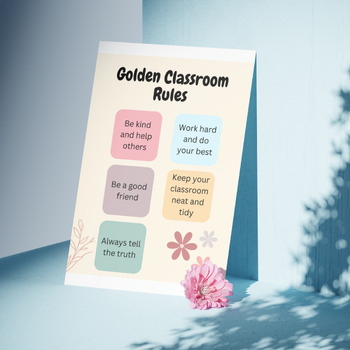 Preview of Golden Classroom Rules Poster