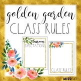 Golden Garden Classroom Rule Posters {Editable}