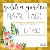 Golden Garden Floral Name Tags