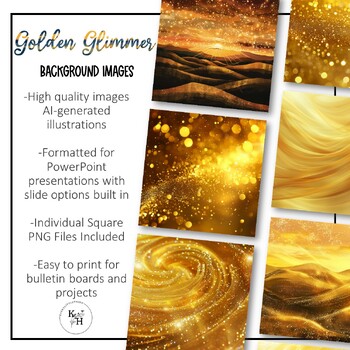 Preview of Golden Glimmer Glittery Background Images for Slide Presentations | PPT, PNG