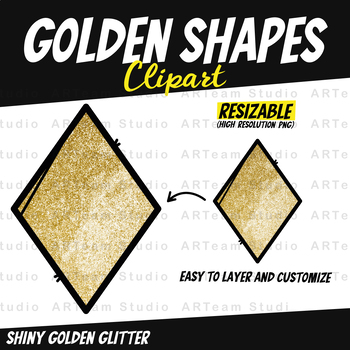 Glitter Shapes Clip Art 2D