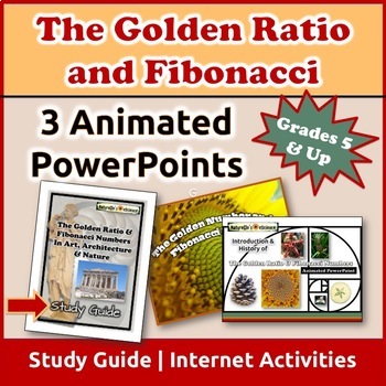 Preview of Golden Ratio Fibonacci Numbers PowerPoint Thematic Unit | Distance Learning