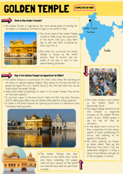 Preview of Golden Temple Sacred Sites Research Poster Set (A1 & A3)
