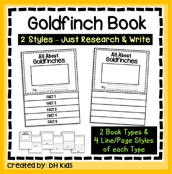 Preview of Goldfinch Report, Bird Flip Book, Science Research Project, Bird Writing