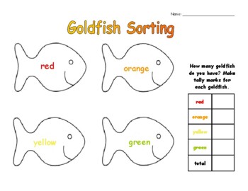 Goldfish Sorting and Graphing Activity by Straight Out of Second Grade