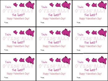 Goldfish Valentine's Day Gift Tag- You are ofishally the best!