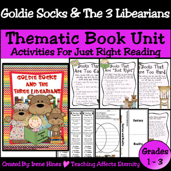 Preview of Goldilocks & The 3 Bears: Goldie Socks & 3 Libearians- Choosing Just Right Books