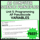 Goldie’s AP® CSP Unit 5 Programming – Lesson 1: Variables – FREE!