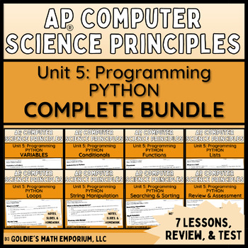 Preview of Goldie’s AP® CSP Unit 5 Programming – PYTHON Bundle