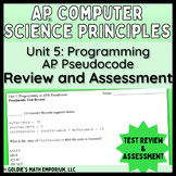 Goldie’s AP® CSP Unit 5 Programming – Pseudocode Review an