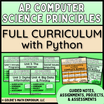 Preview of Goldie’s FULL CURRICULUM for AP® Computer Science Principles with PYTHON