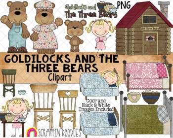 Preview of Goldilocks and The Three Bears ClipArt - Nursery Rhyme - Fairy Tale  Graphics