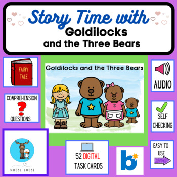 Preview of Goldilocks and the Three Bears - A Boom™Cards Fairy Tale Adventure!
