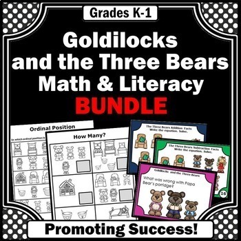 Preview of Goldilocks and the Three Bears Book Companion Math Literacy Thematic Unit BUNDLE