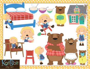 Preview of Goldilocks and the Three Bears Clip Art