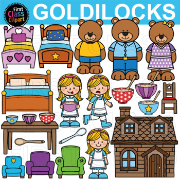 Preview of Goldilocks and the Three Bears Clip Art