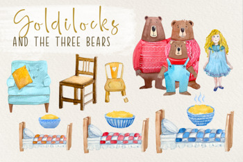 Preview of Goldilocks and the Three Bears Clip Arts and Flash Cards