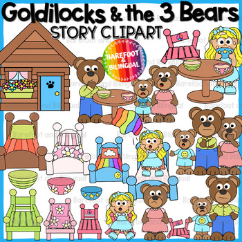 Preview of Goldilocks and the Three Bears Clipart - Fairy Tale Clipart