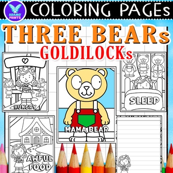Preview of Goldilocks and the Three Bears Coloring & Writing Art Activities ELA No PREP